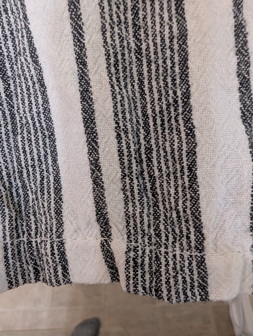 Rewind Striped Linen Blend Wide-Leg Paper Bag Pants - Black & White - Picture 6 of 14